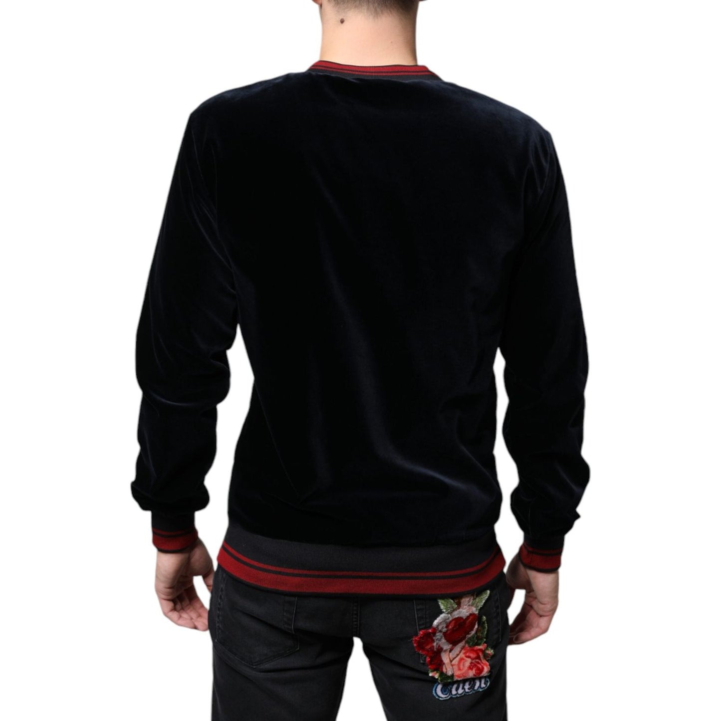 Dolce & Gabbana Multicolor Jacquard Crew Neck Sweatshirt Sweater TSH87126-44