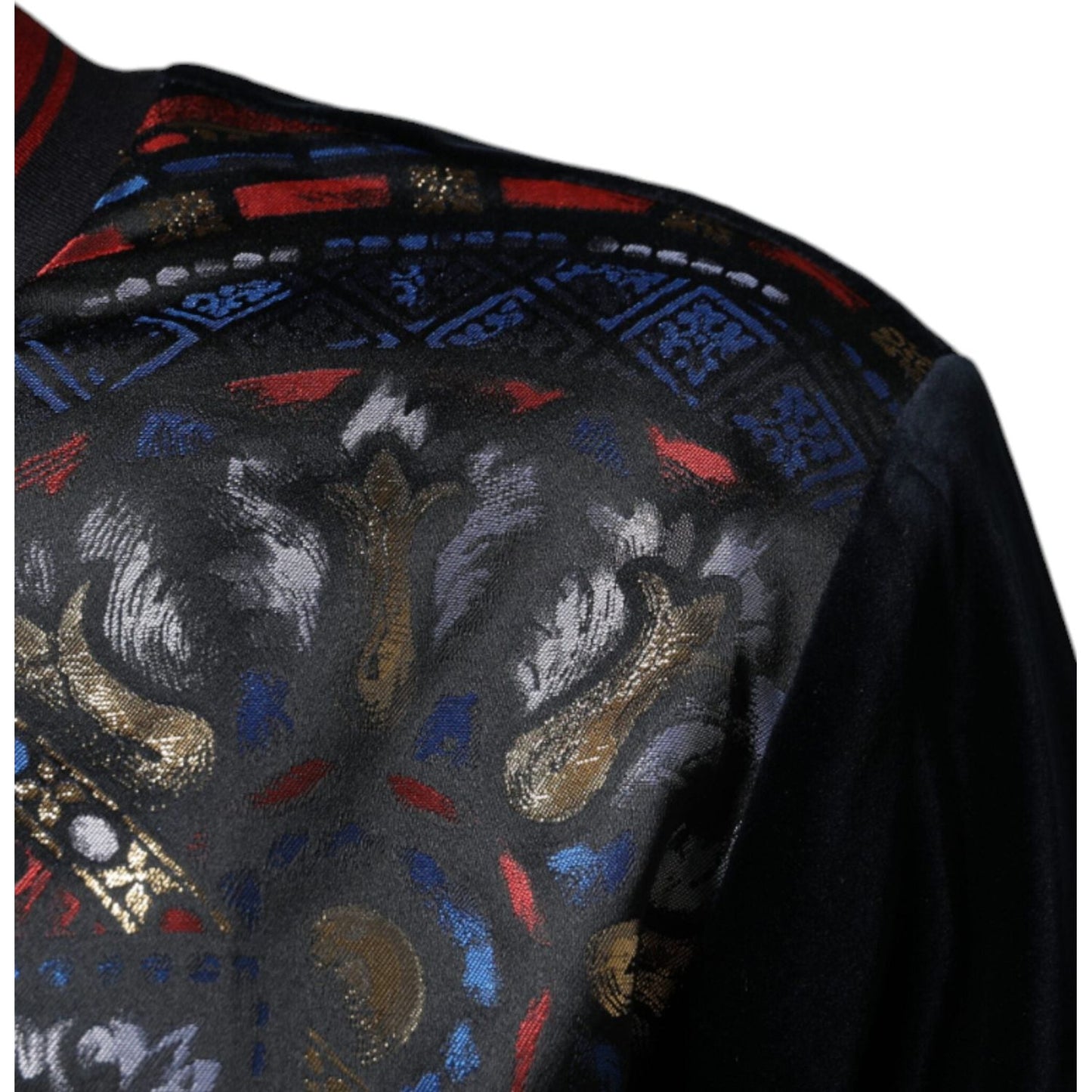 Dolce & Gabbana Multicolor Jacquard Crew Neck Sweatshirt Sweater TSH87126-44