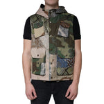 Dolce & Gabbana Multicolor Patchwork Hooded Vest Jacket JKT41251-52
