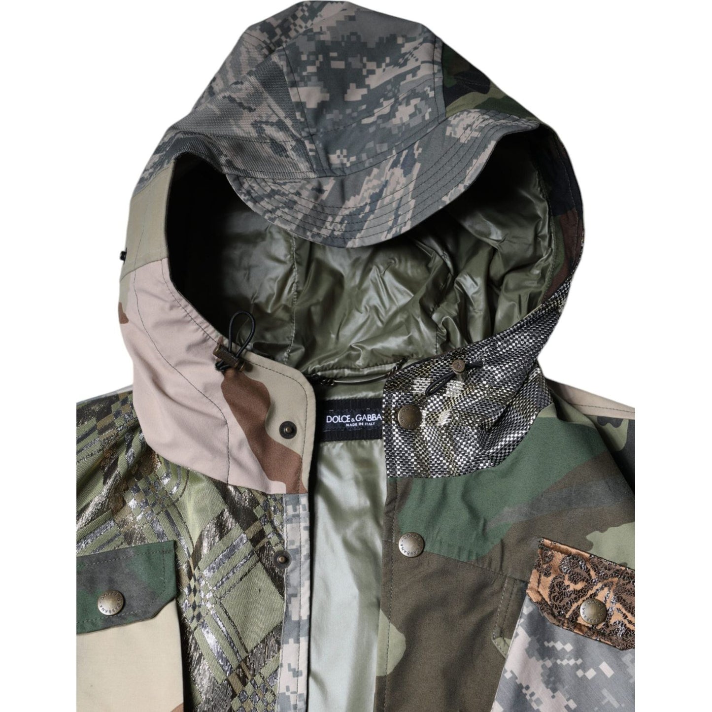 Dolce & Gabbana Multicolor Patchwork Hooded Vest Jacket JKT41251-52