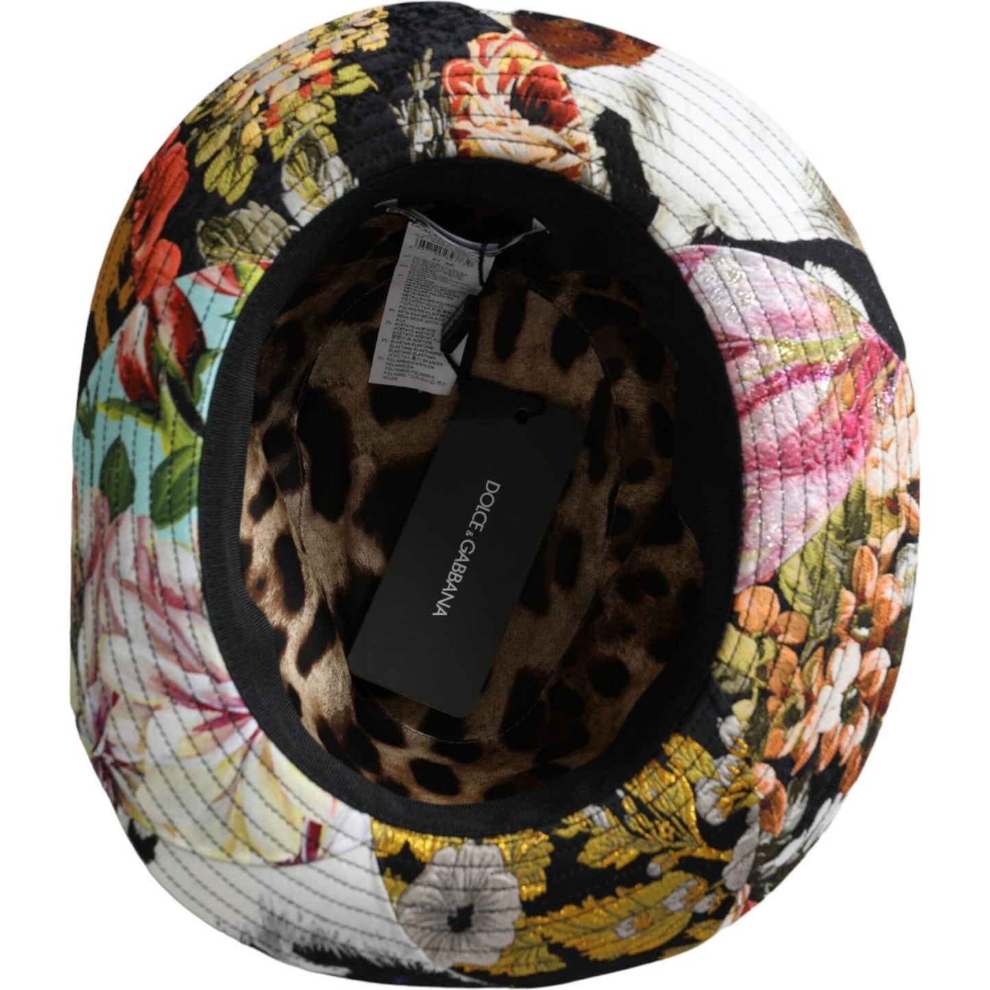 Dolce & Gabbana Multicolor Patchwork Women Fedora Wide Brim Hat HAT9632-57