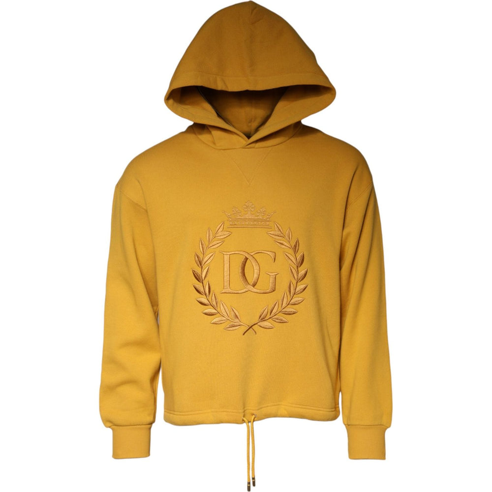 Dolce & Gabbana Mustard DG Hooded Men Sweatshirt Sweater TSH84511-44