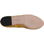 Dolce & Gabbana Mustard Lace Crystal Ballet Flats Loafer Shoes LA11544-35