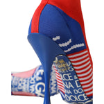 Dolce & Gabbana Red Blue Stretch Sock Style Ankle Boots Logo Shoes LA11123-36.5