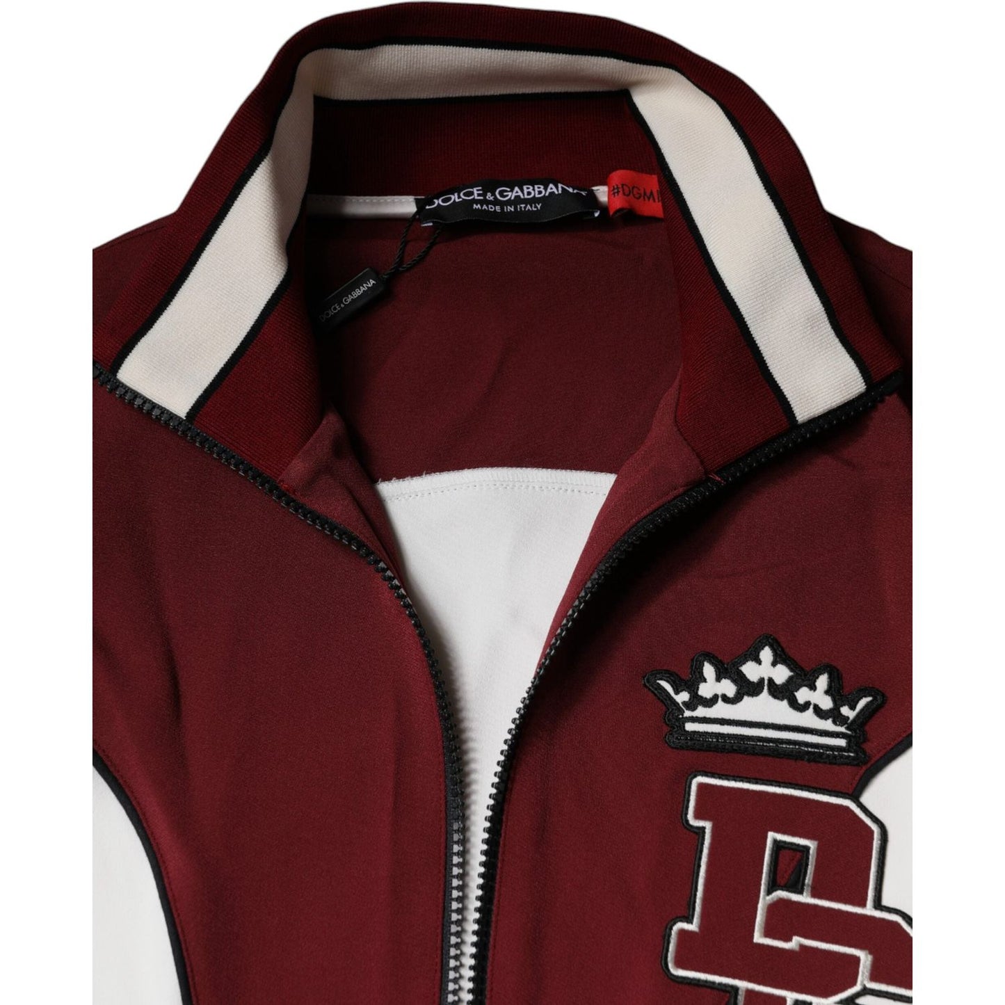 Dolce & Gabbana Red White Logo Full Zip Sweatshirt Sweater TSH86972-44