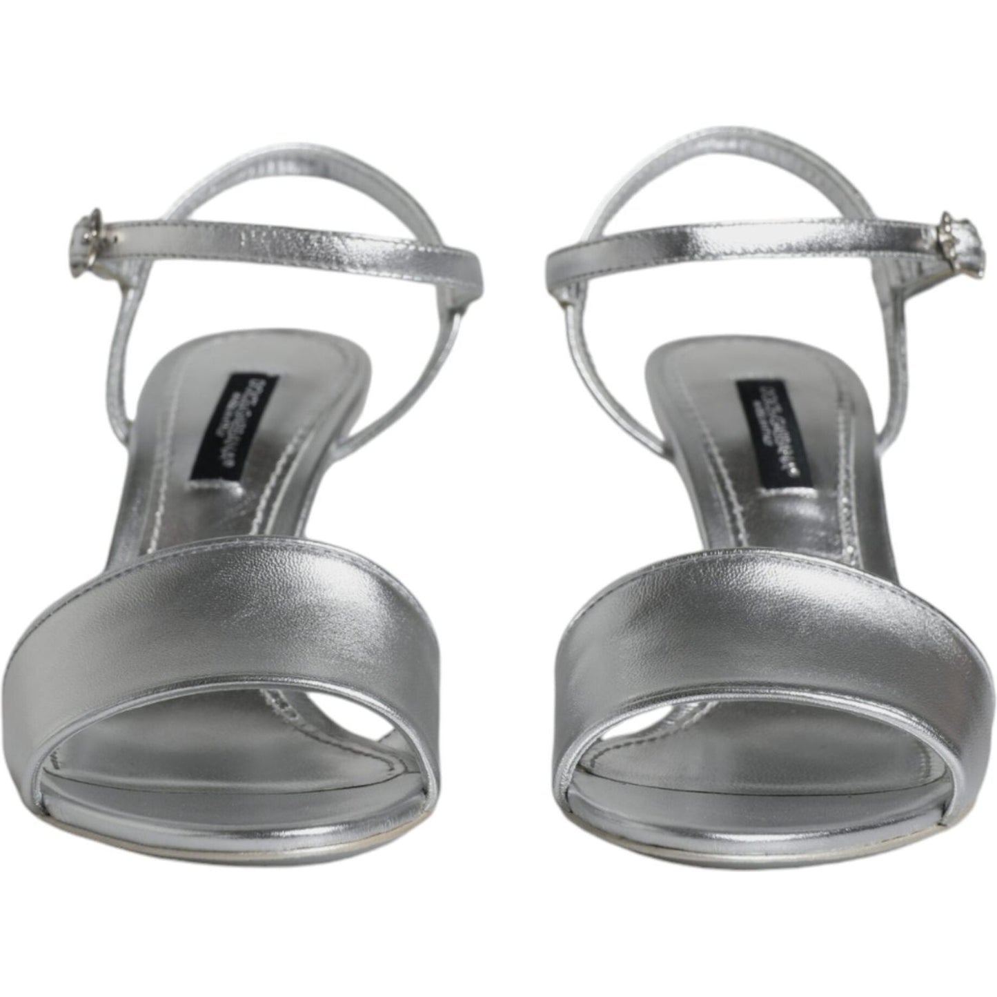 Dolce & Gabbana Silver KEIRA Heels Ankle Strap Sandals Shoes LA11998-35