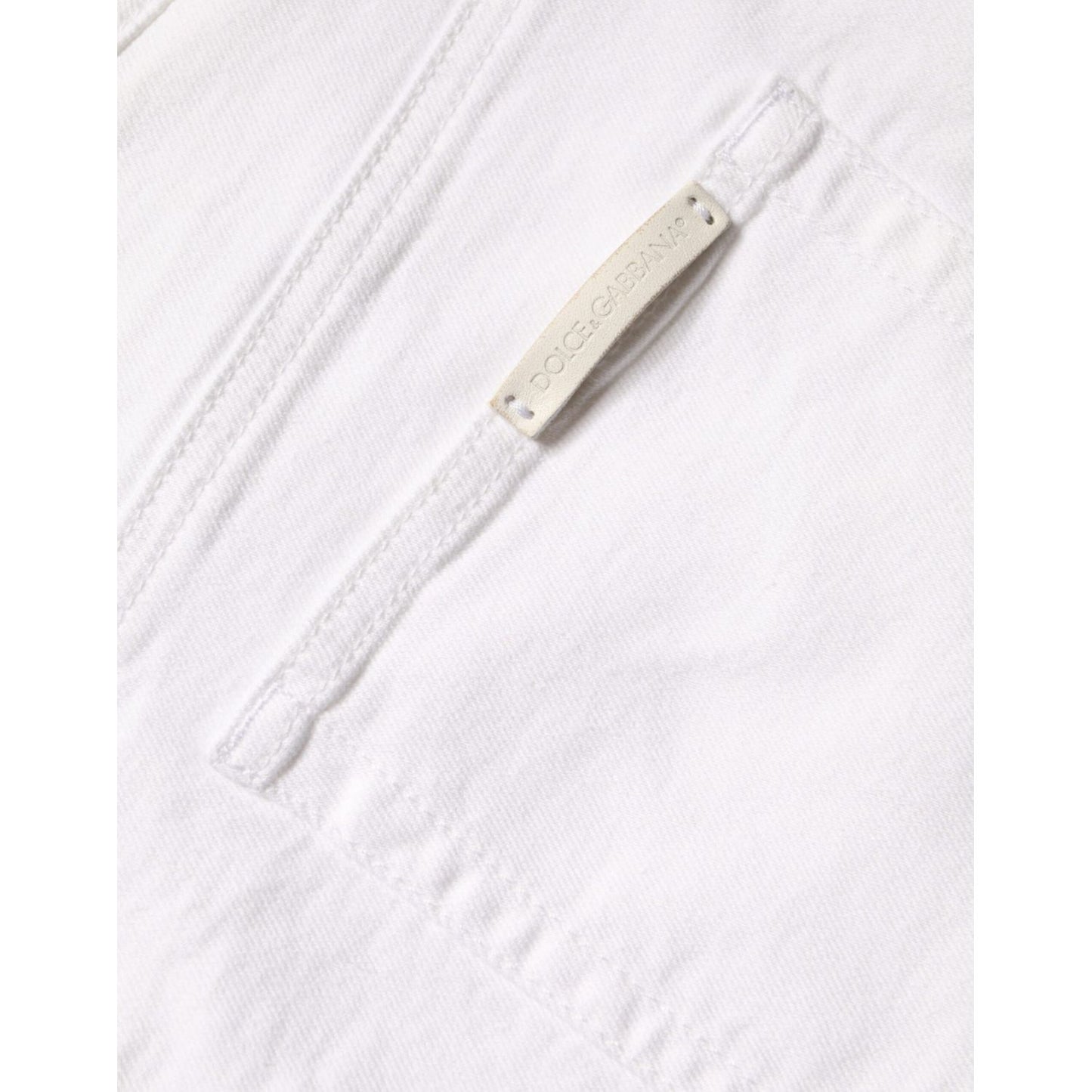Dolce & Gabbana White Cotton Stretch AUDREY Skinny Jeans PAN75524-48