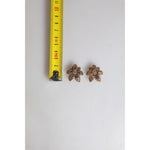 Dolce & Gabbana Gold Brass Purple Flower-Shaped Crystals Clip On Earrings SMY10466