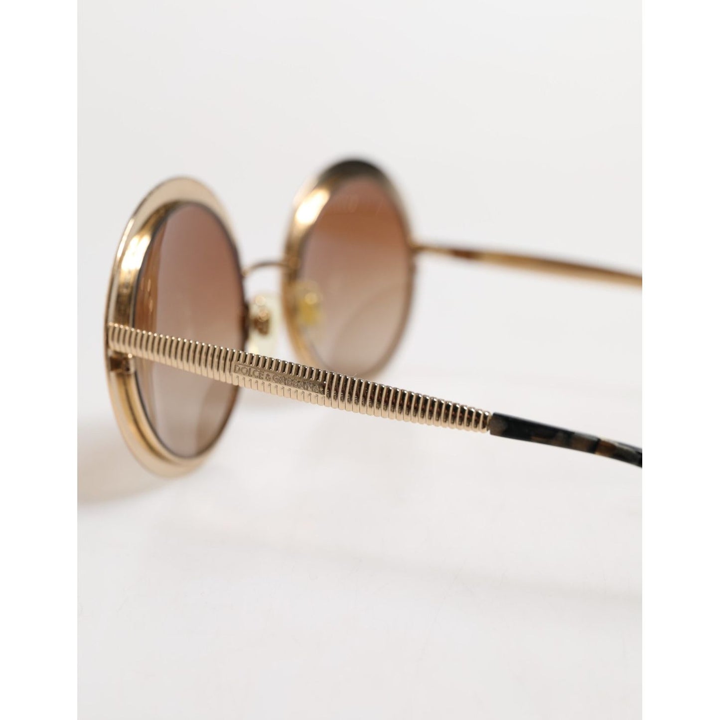 Dolce & Gabbana Gold Brown Gradient Round Frame DG2179 Eyewear Sunglasses GLA1380
