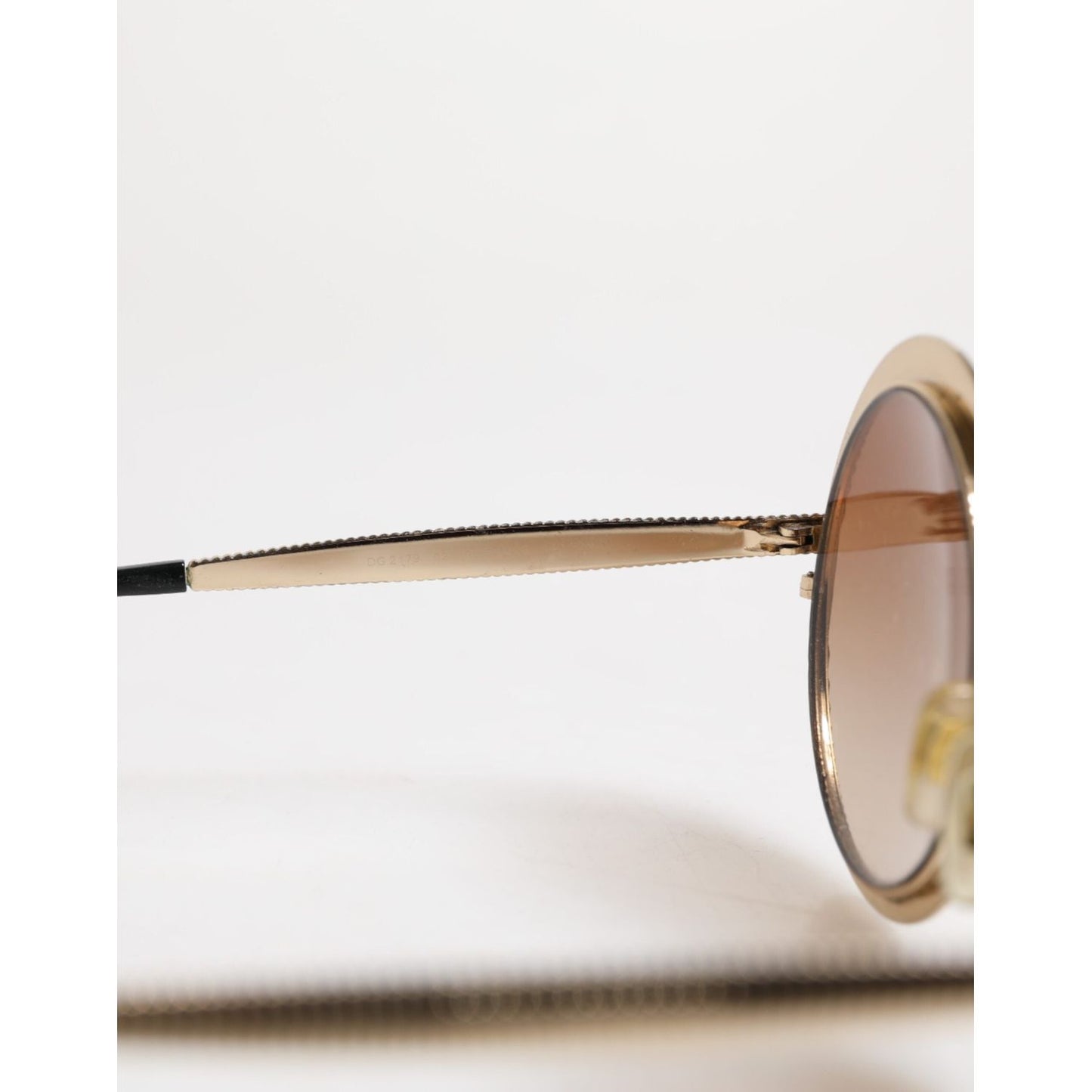 Dolce & Gabbana Gold Brown Gradient Round Frame DG2179 Eyewear Sunglasses GLA1380