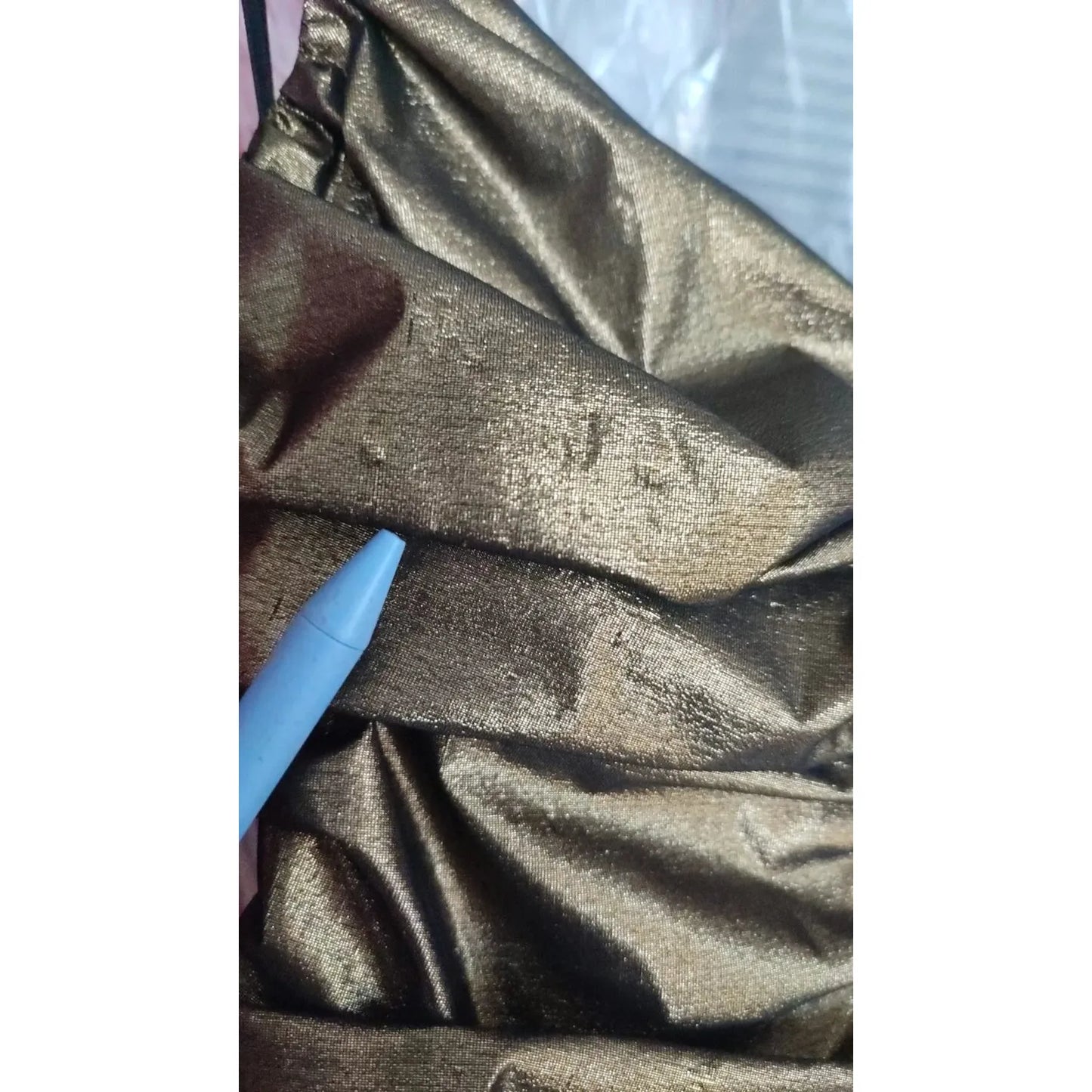Dolce & Gabbana Gold Metallic Stretch Bodycon Ruched Dress DR2489#2-40