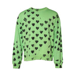 Dolce & Gabbana Green Heart Print Crew Neck Pullover Sweater TSH90296-52