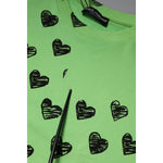 Dolce & Gabbana Green Heart Print Crew Neck Pullover Sweater TSH90296-52