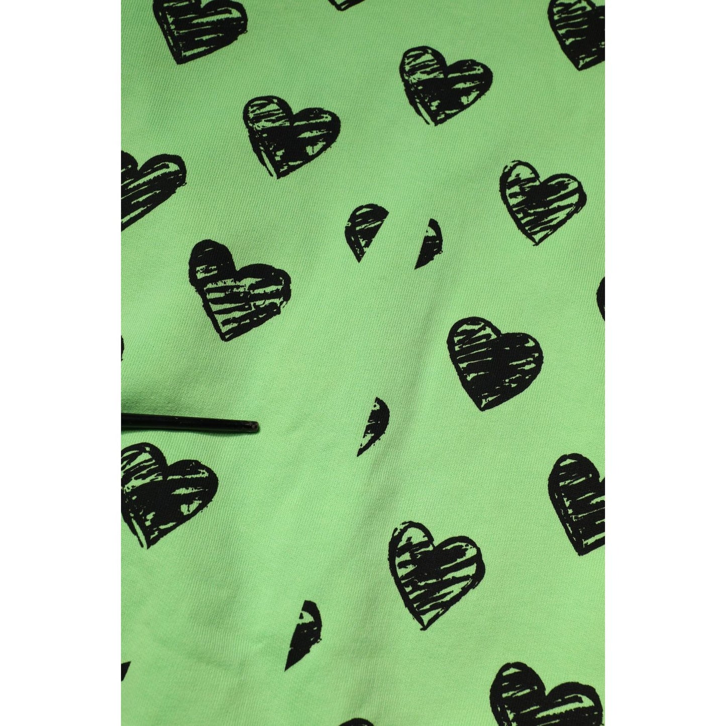 Dolce & Gabbana Green Heart Print Crew Neck Pullover Sweater TSH90296-52