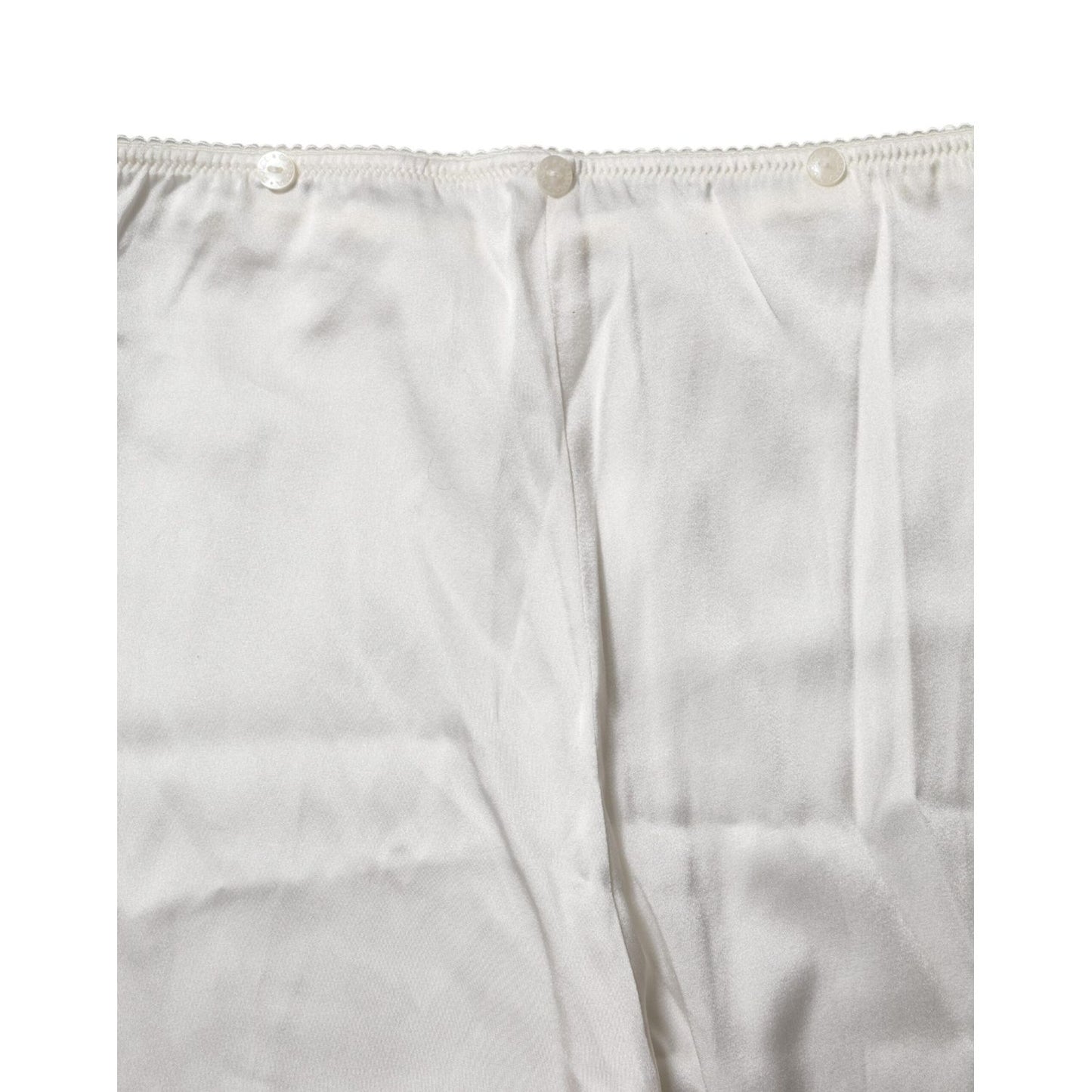 Dolce & Gabbana Ivory Silk Tapered High Waist Pants PAN76161-36