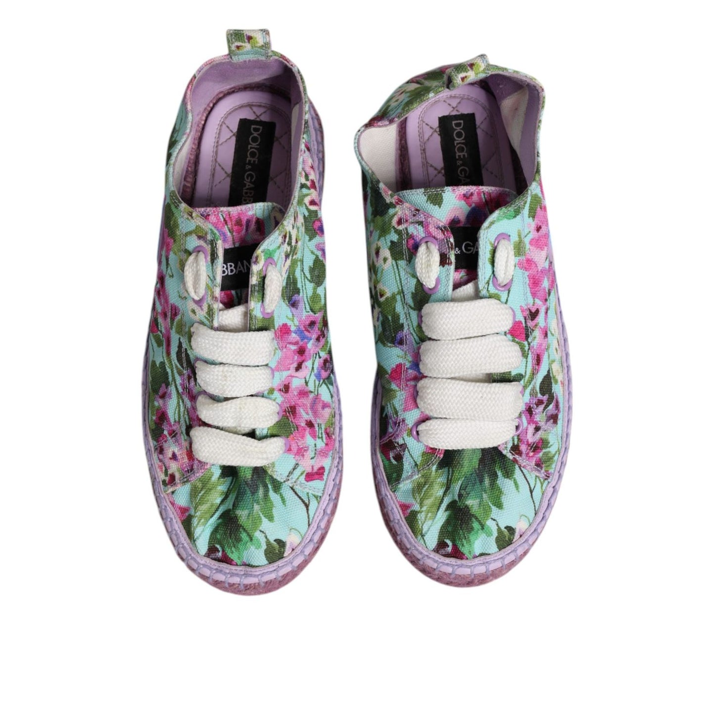 Dolce & Gabbana Multicolor Canvas Espadrilles Sneakers Shoes LA12729-38