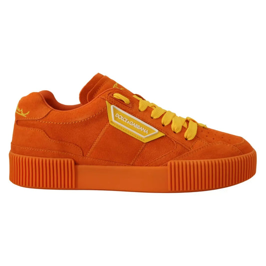 Dolce & Gabbana Orange Leather P.j. Tucker Men Sneakers Shoes