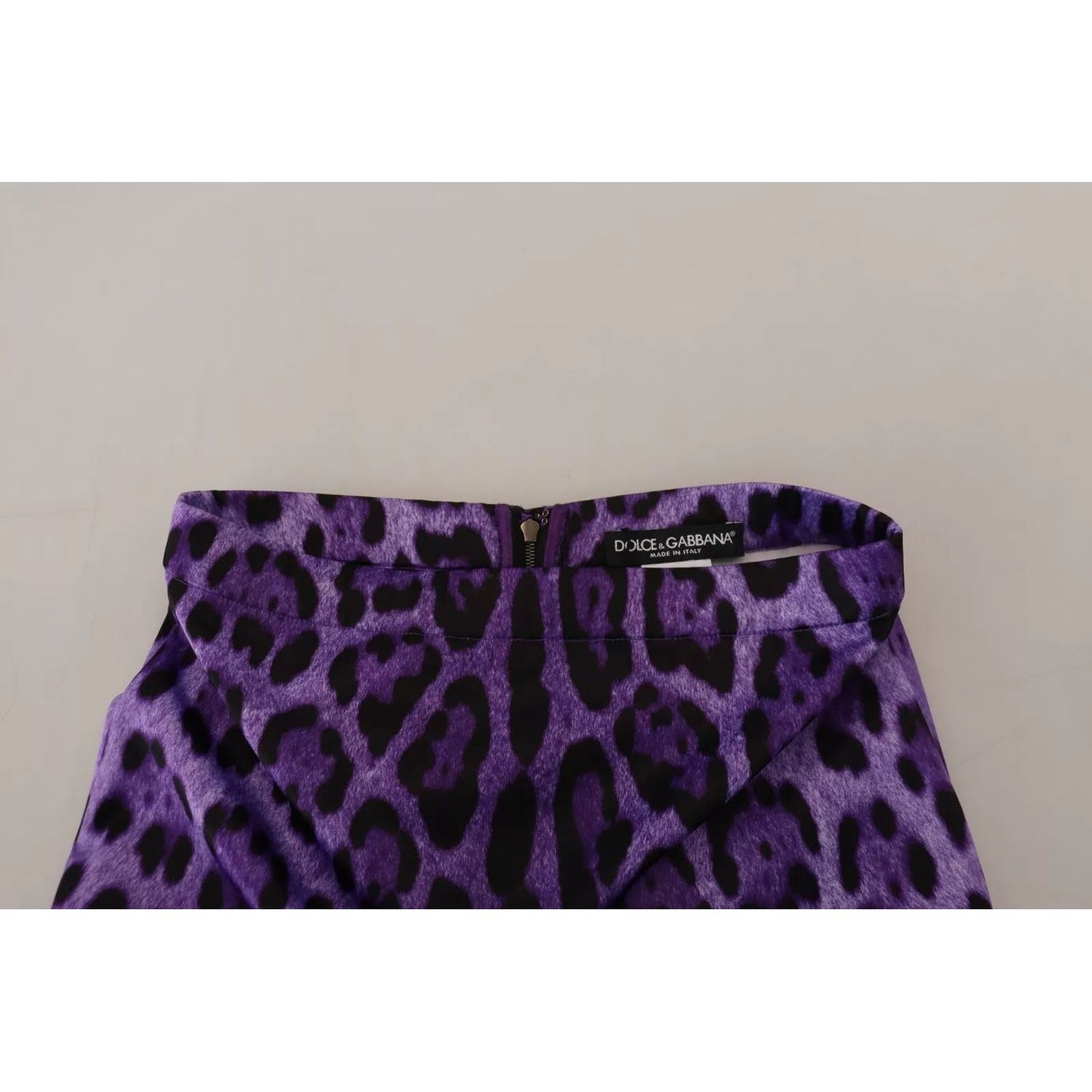 Dolce & Gabbana Purple Leopard Print Pencil Cut Mini Skirt SKI1863-40