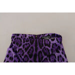 Dolce & Gabbana Purple Leopard Print Pencil Cut Mini Skirt SKI1863-40