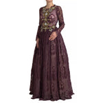 Dolce & Gabbana Purple Viscose Crystal A-Line Gown Dress DR28932-46
