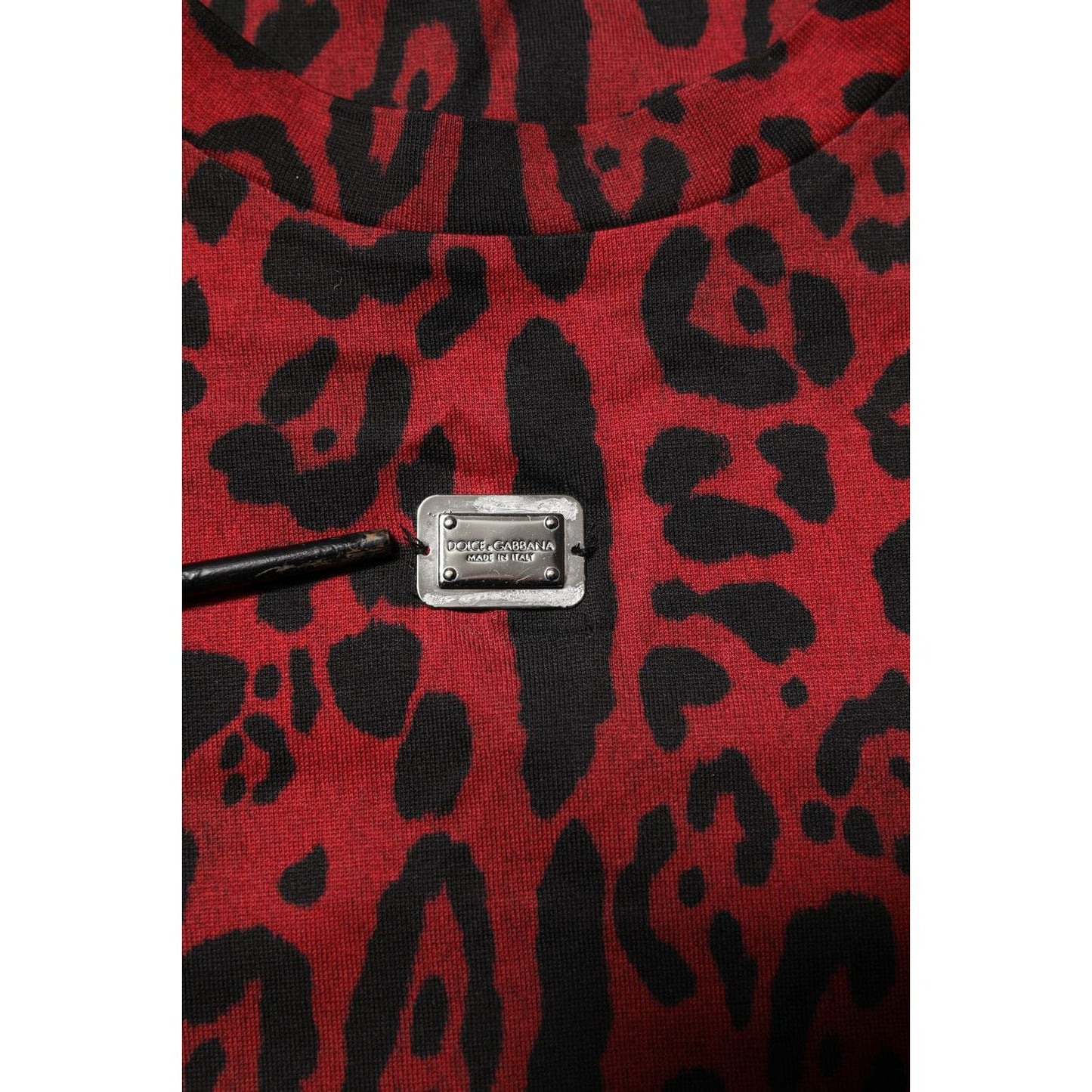 Dolce & Gabbana Red Cotton Leopard Short Sleeves T-shirt TSH906965-50