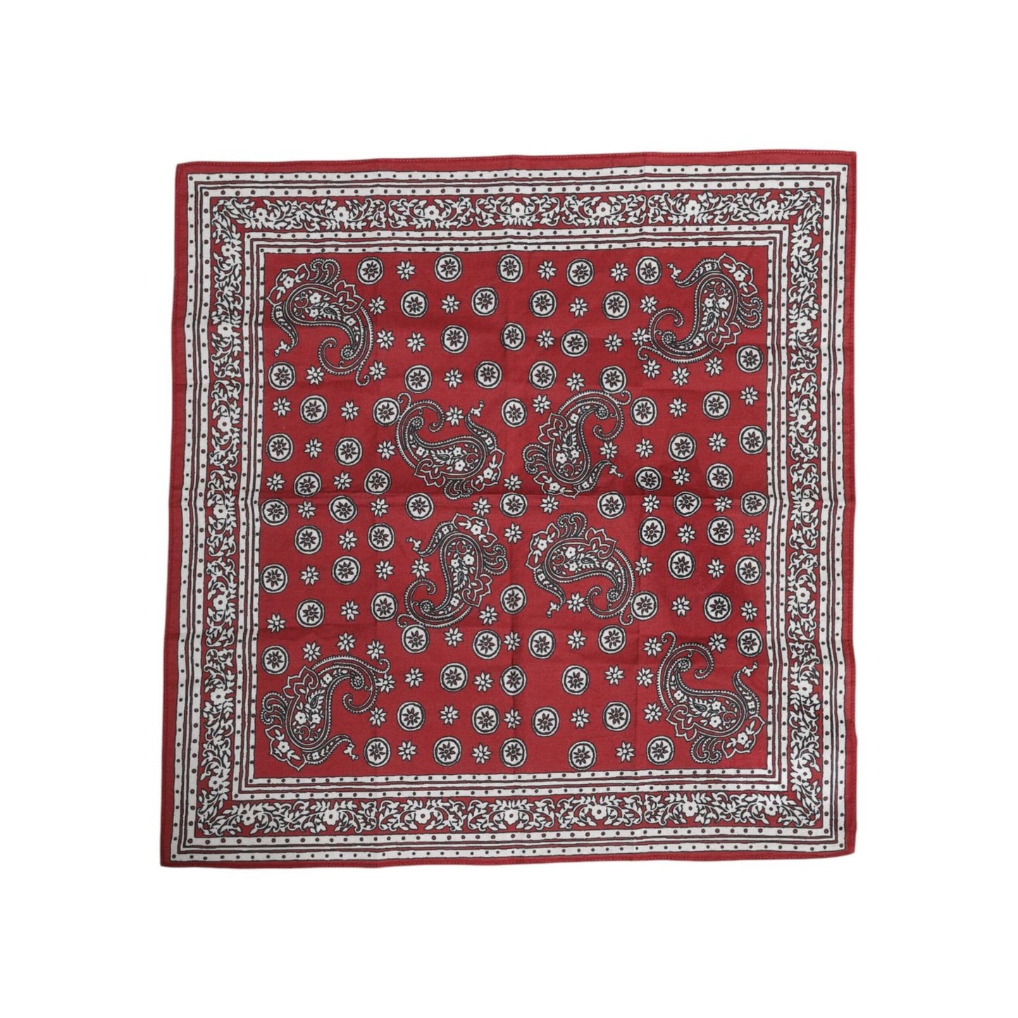 Dolce & Gabbana Red Floral Cotton Square Foulard Scarf MS7541