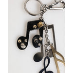 Dolce & Gabbana Silver Musical Note Key Holder Keychain Bag Charm Keyring SMY11026
