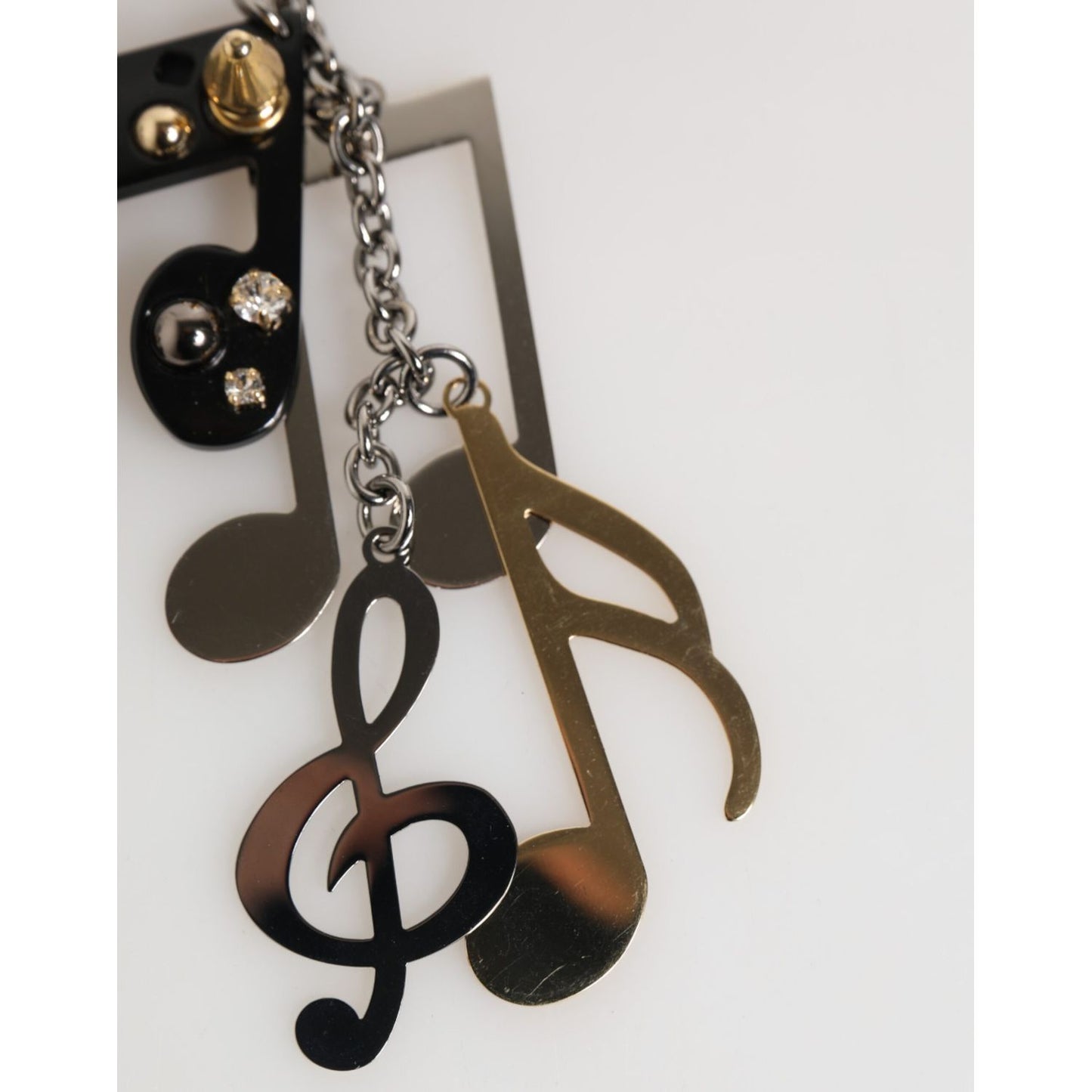 Dolce & Gabbana Silver Musical Note Key Holder Keychain Bag Charm Keyring SMY11026