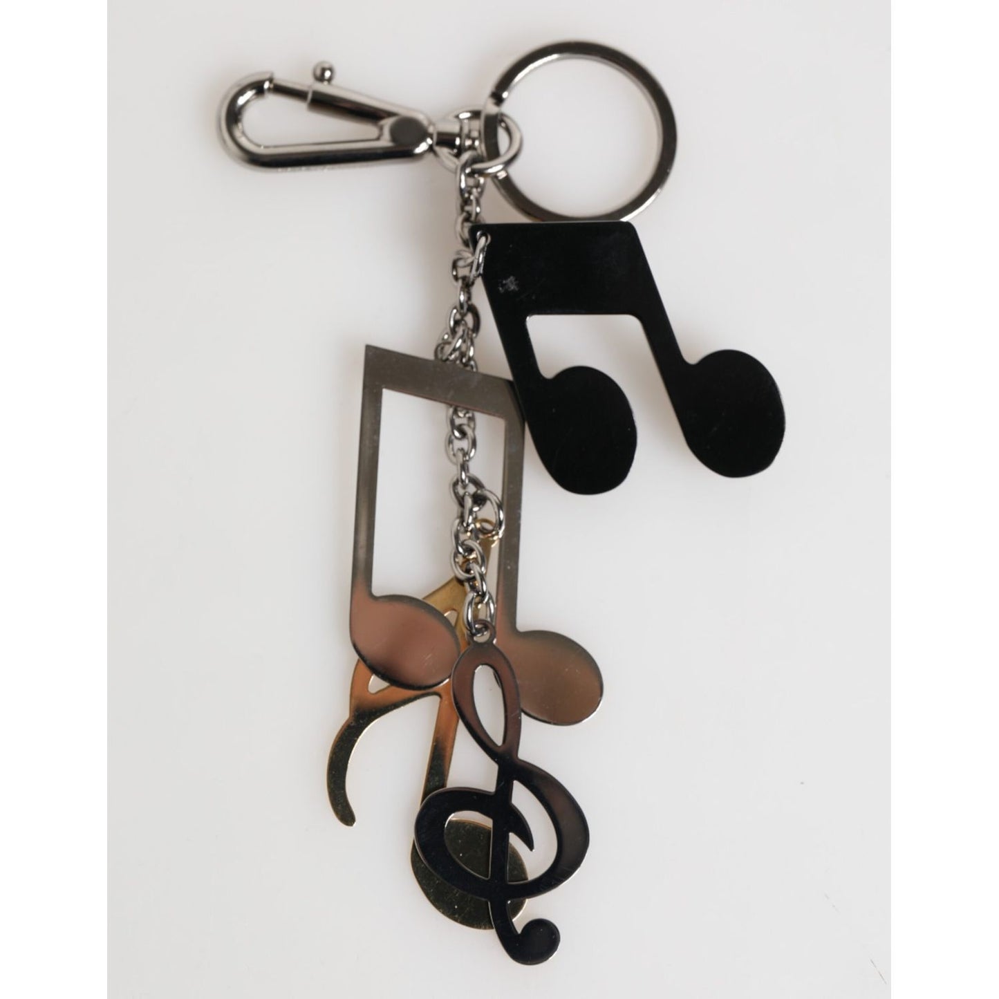 Dolce & Gabbana Silver Musical Note Key Holder Keychain Bag Charm Keyring SMY11026
