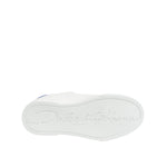 Dolce & Gabbana White Blue Leather Low Top Sneakers Shoes LA12900-35
