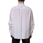 Dolce & Gabbana White Cotton Black DG Logo Long Sleeve Shirt TSH90809-45