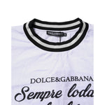 Dolce & Gabbana White Cotton DG Fashion Crew Neck Tee T-shirt TSH86879-42