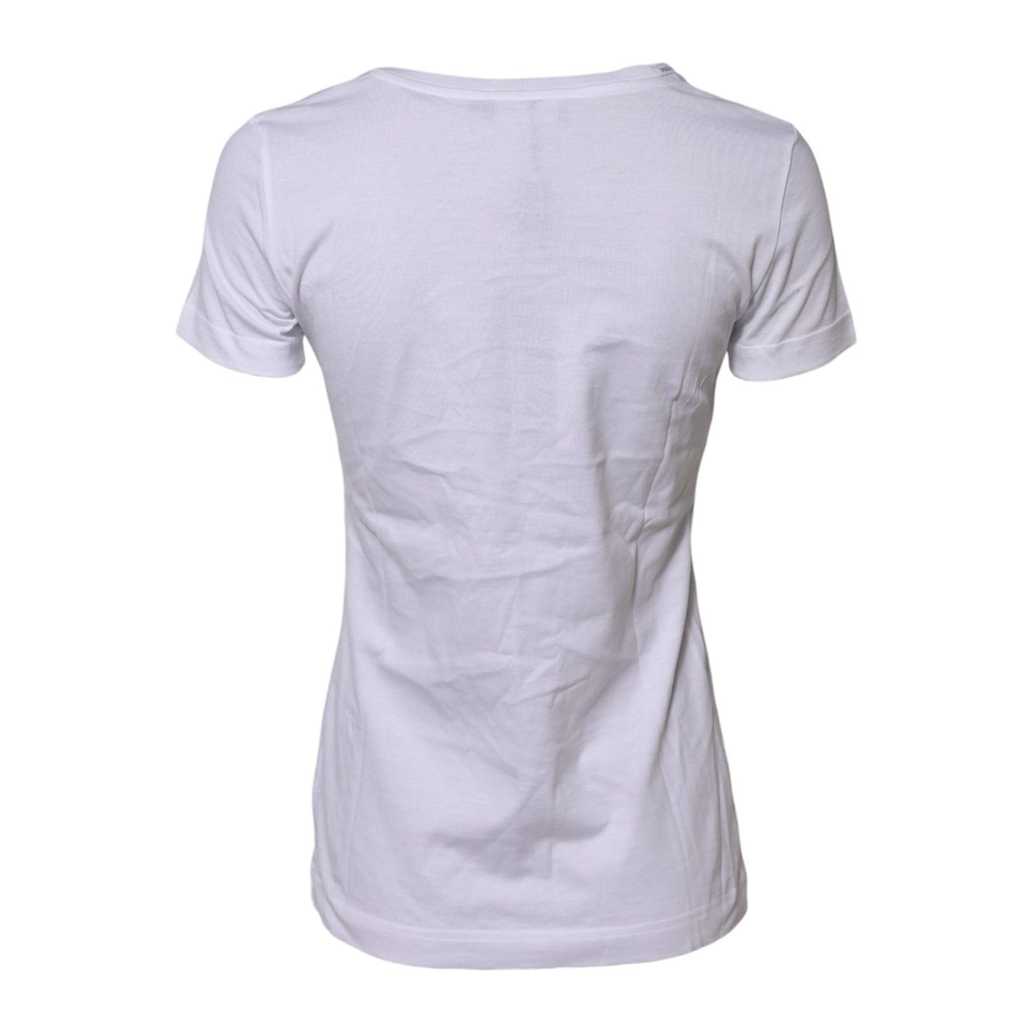 Dolce & Gabbana White Cotton Short Sleeves Round Neck T-shirt TSH90676-38