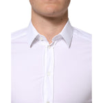 Dolce & Gabbana White GOLD Cotton Long Sleeves Dress Men Shirt TSH90819-38