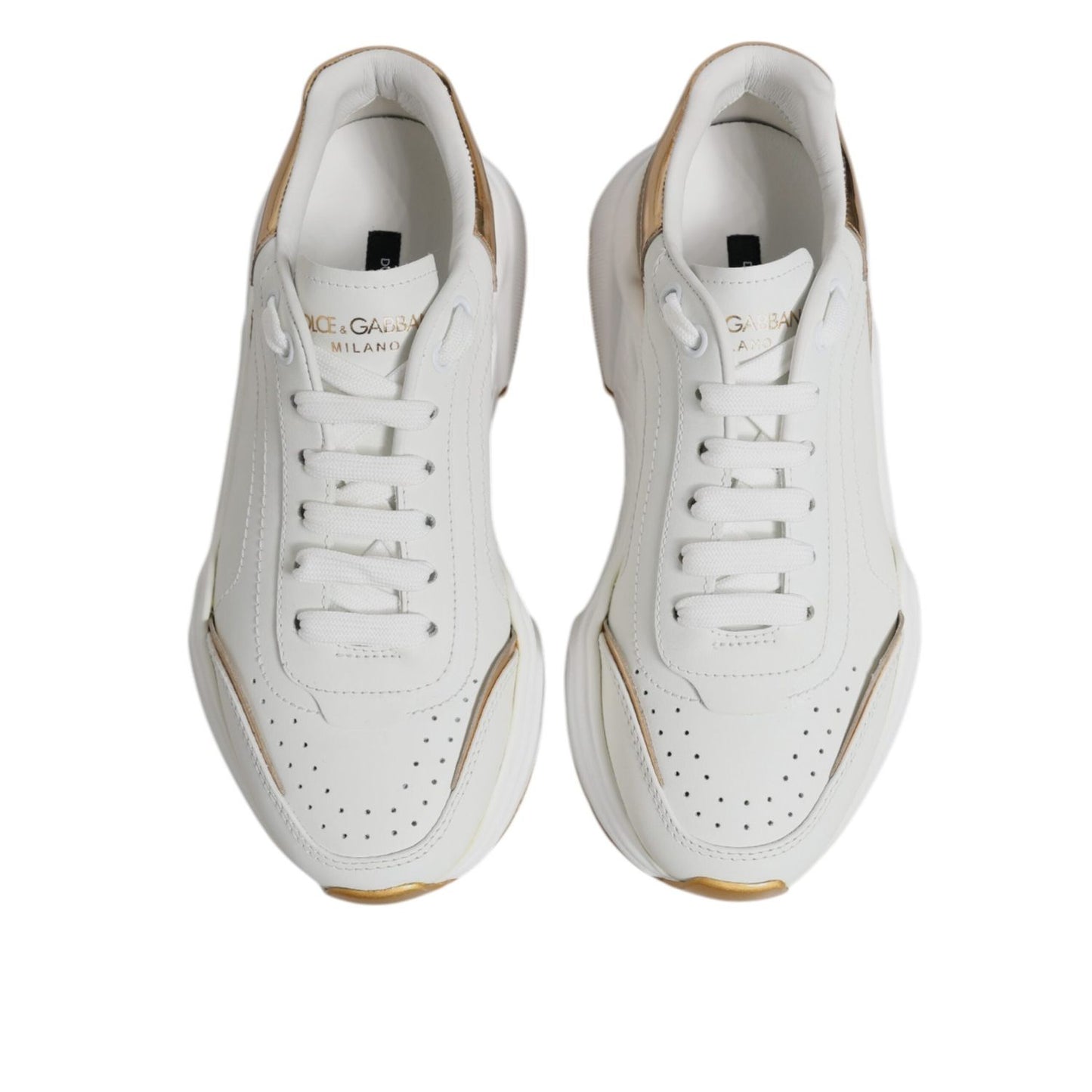 Dolce & Gabbana White Gold Daymaster Low Top Sneakers Shoes LA12520-40
