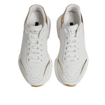 Dolce & Gabbana White Gold Daymaster Low Top Sneakers Shoes LA12520-40