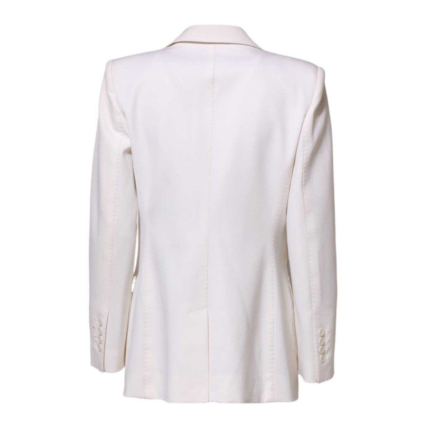 Dolce & Gabbana White Wool Single Breasted Women Coat Jacket JKT41312-42