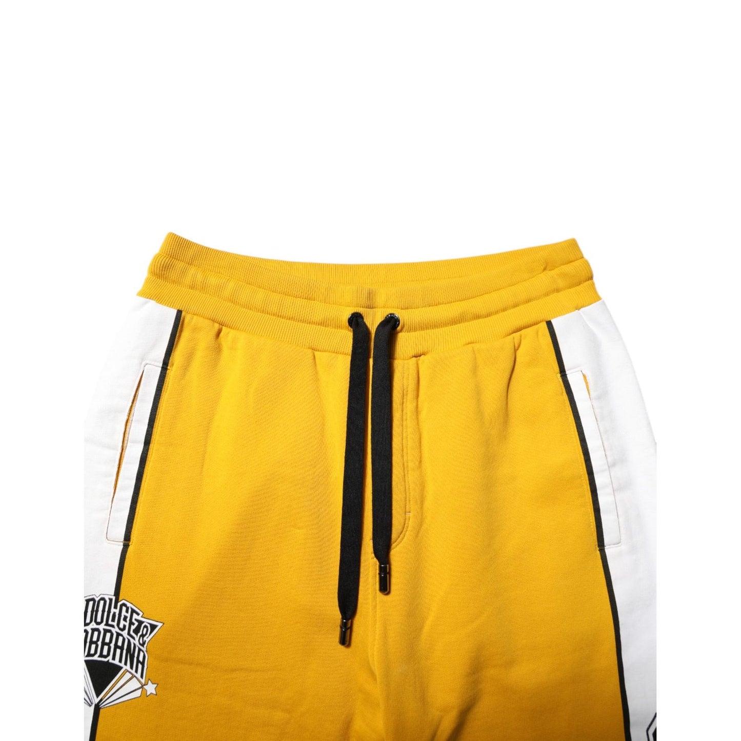 Dolce & Gabbana Yellow Cotton Print Jogger Sweatpants Pants PAN76391-56