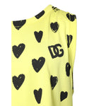 Dolce & Gabbana Yellow Cotton Sleeveless DG Heart T-shirt TSH90338-50