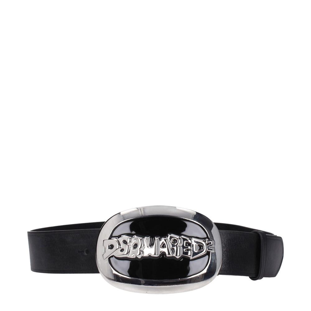 Dsquared² Black Leather Belts DS-8547418603785-85 CM / 34 INCHES