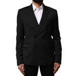Emporio Armani Black Double Breasted Men Jacket Suit Blazer JKT41461-48