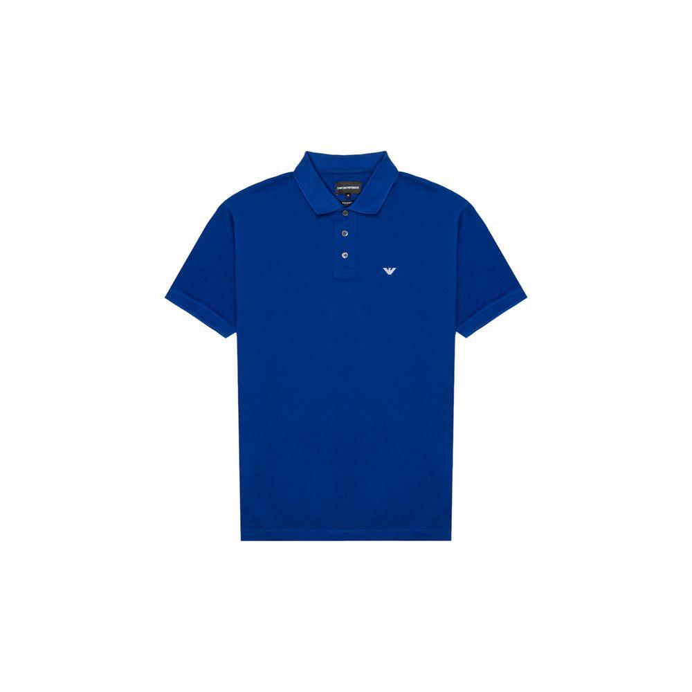 Emporio Armani Blue Cotton Polo Shirt EM-18069300010-IT52 | XL