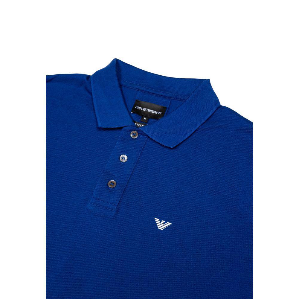 Emporio Armani Blue Cotton Polo Shirt EM-18069300010-IT52 | XL