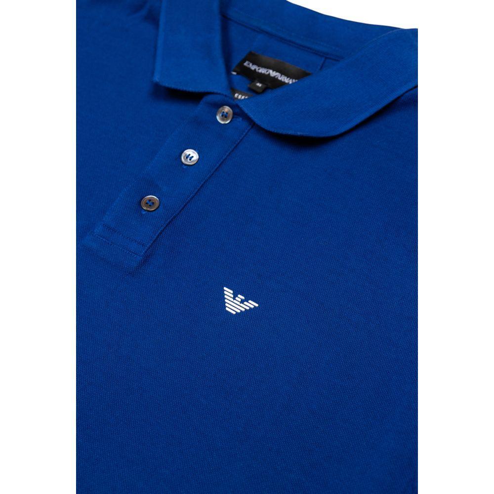 Emporio Armani Blue Cotton Polo Shirt EM-18069300010-IT52 | XL
