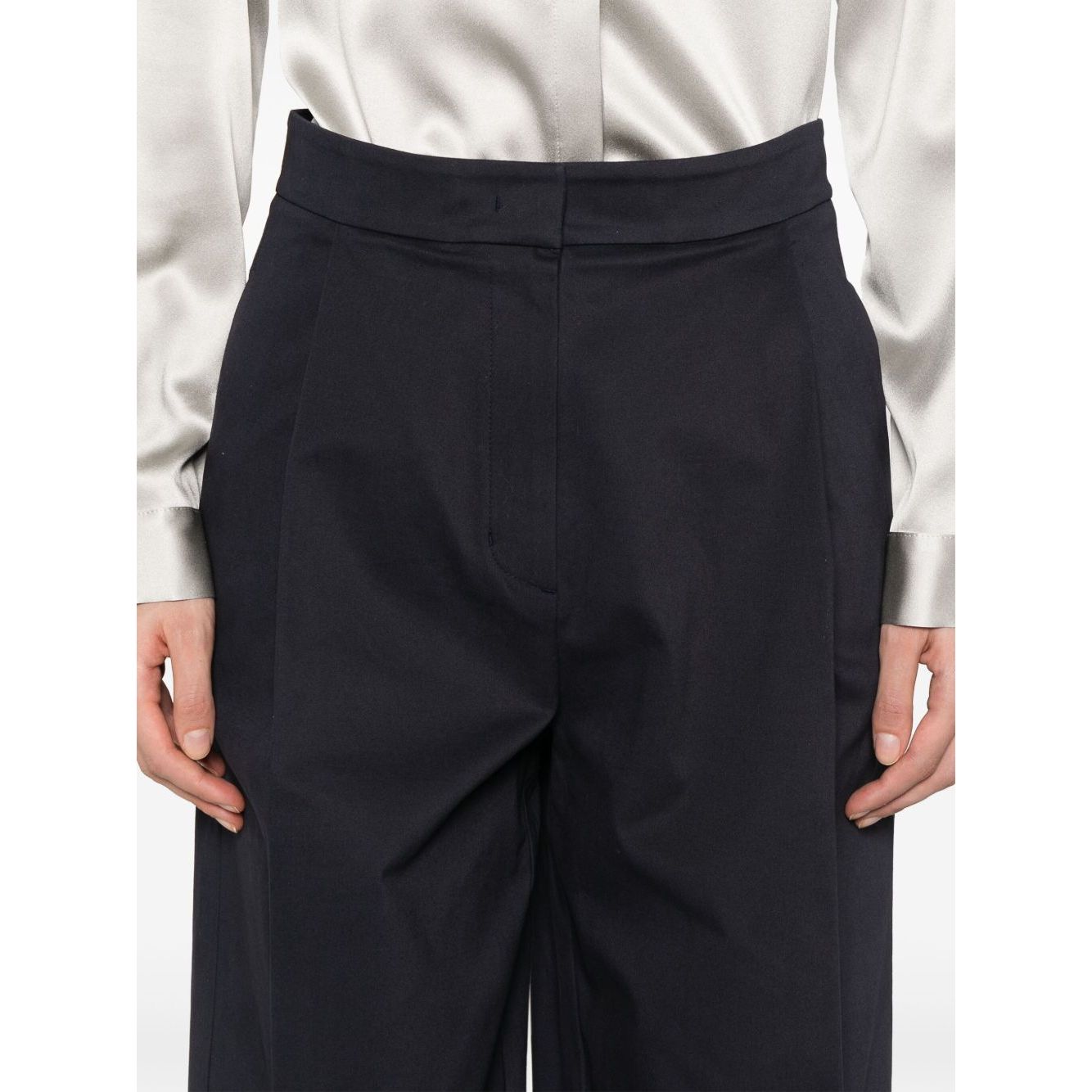 Emporio Armani Cotton Wide Leg Trousers Trousers