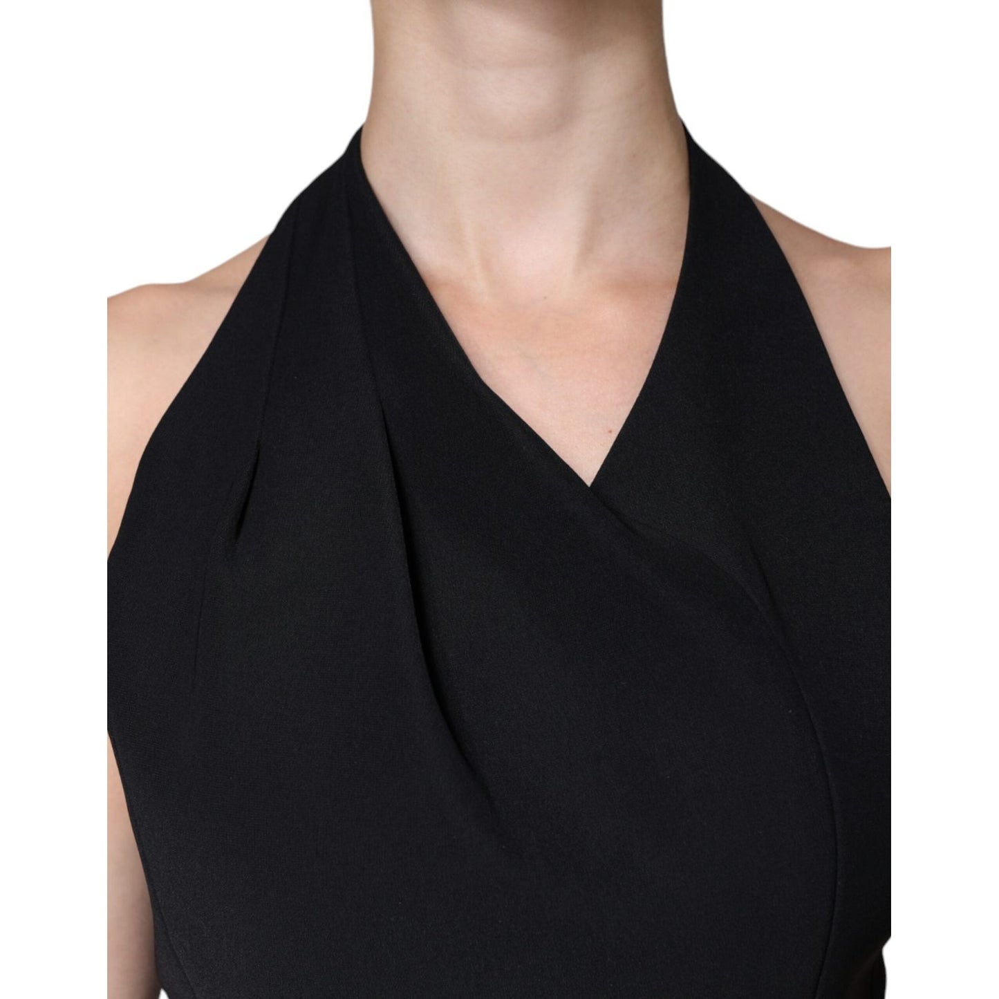 Emporio Armani Black Sleeveless Halter Sheath Long Gown Dress DR81474-44