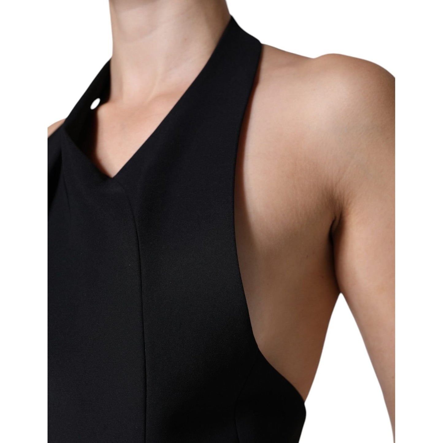 Emporio Armani Black Sleeveless Halter Sheath Long Gown Dress DR81474-44