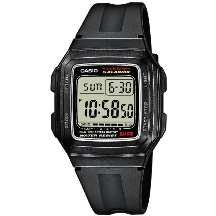 CASIO VINTAGE Mod. ILLUMINATOR 10 YEARS BATTERY - BLACK F-201W-1ADF