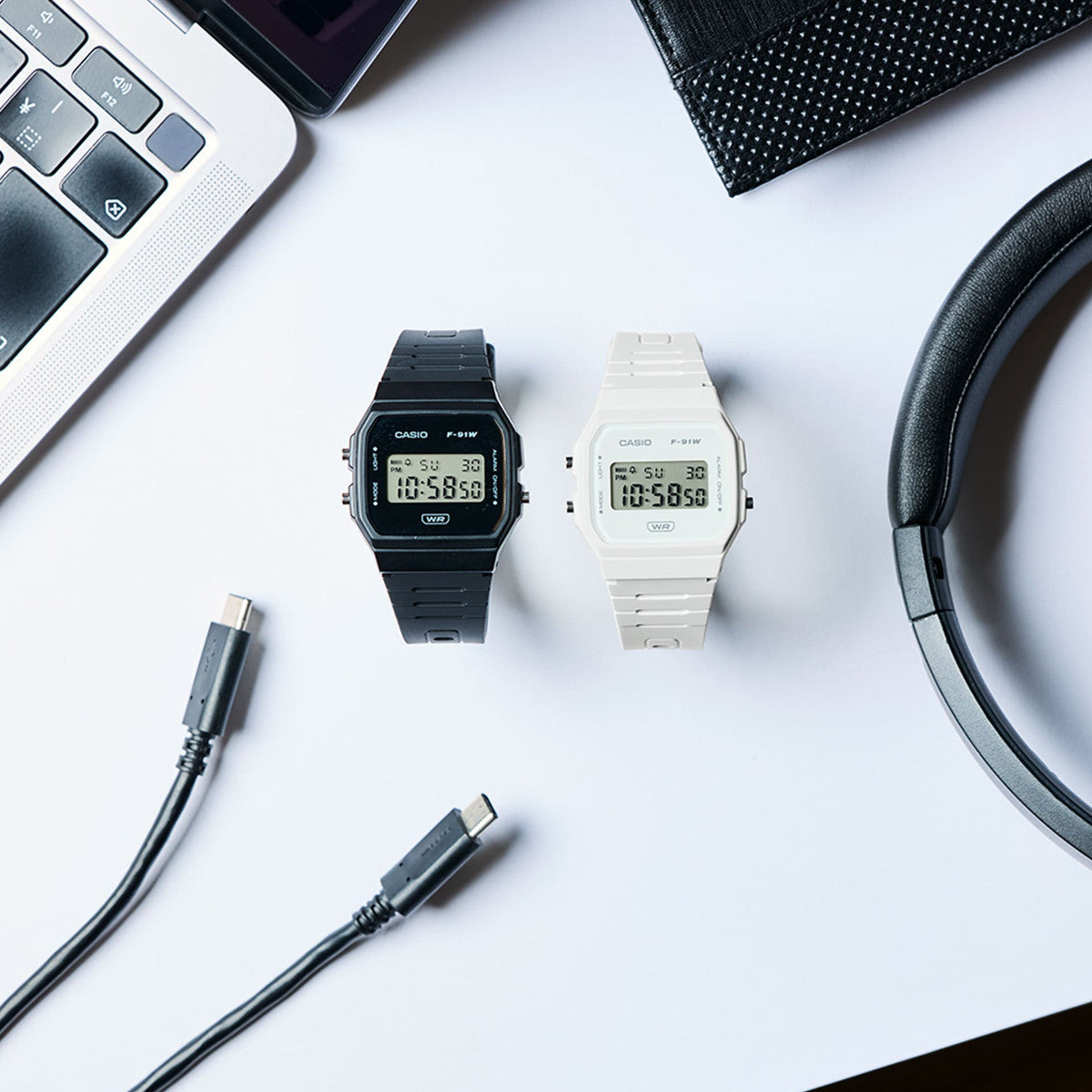 CASIO VINTAGE Mod. F-91 BIO RESIN STRAP - GUN F-91WB-1AEF
