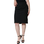 GF Ferre Black Straight Pencil Cut Knee Length Skirt SKI2025-46